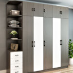Buy Stylish Almirah TCB-151 | Custom Melamine Laminated Wardrobe
