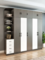 Buy Stylish Almirah TCB-151 | Custom Melamine Laminated Wardrobe