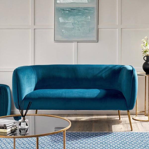 sofa-04.jpeg Stylish Luxury 2 Seat Sofa-04 – Mahogany & Fabric | Custom Size & Color Available - Image 1